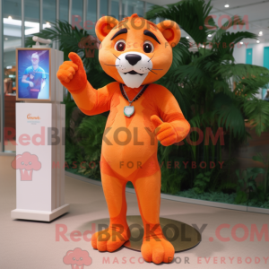 Orange Panther mascot...