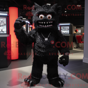 Black Demon mascot costume...