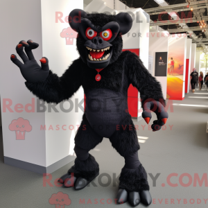Black Demon mascot costume...