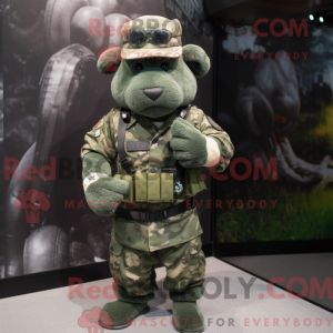 Gray Green Beret mascot...
