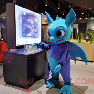 Blue Fruit Bat mascot...