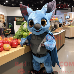Blue Fruit Bat mascot...