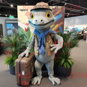Gray Geckos mascot costume...