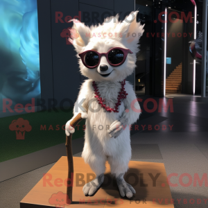 Hvid Aye-Aye maskot kostume...