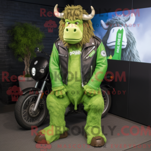 Lime Green Yak maskot...