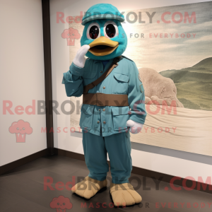 Blågrøn Marine Recon maskot...