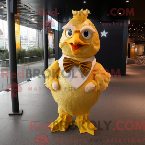 Guld kylling maskot kostume...