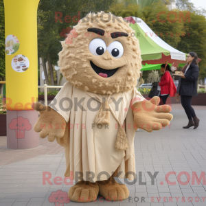 Tan Falafel mascot costume...