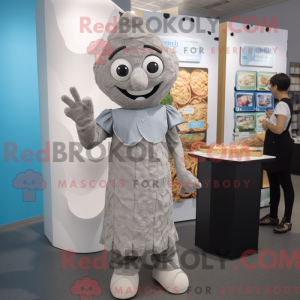 Gray Falafel mascot costume...