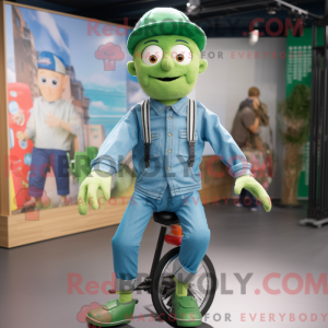 Green Unicyclist mascot...