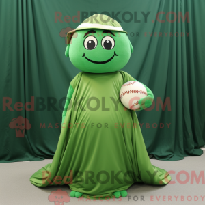 Green Baseball Ball mascot...