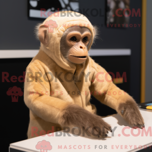 Tan Capuchin Monkey maskot...