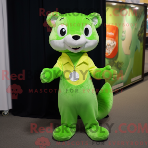 Lime Green Weasel mascot...