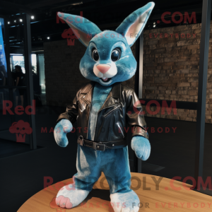 Cyan Wild Rabbit mascot...