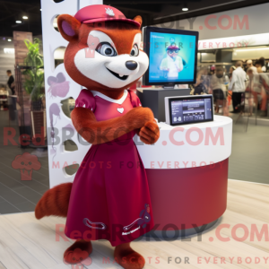 Maroon Weasel maskot...