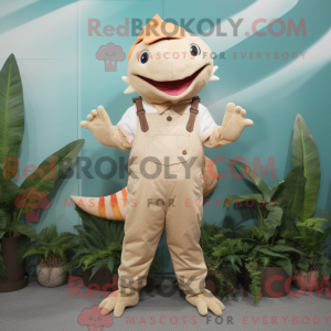 Tan Axolotls mascot costume...