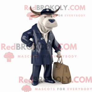 Navy Zebu mascot costume...