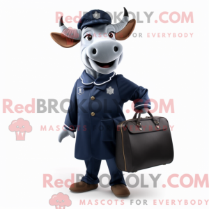 Navy Zebu mascot costume...