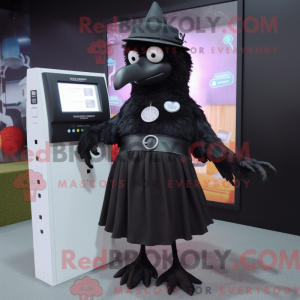 Sort Crow maskot kostume...