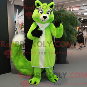 Lime Green Skunk mascot...