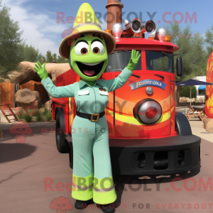 Olive Fire Fighter mascot...