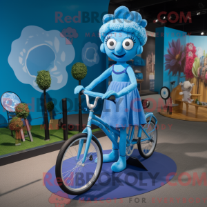 Blå Unicyclist maskot...