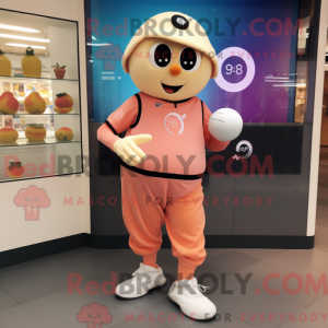 Peach Petanque Ball mascot...