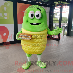 Lime Green Croissant mascot...