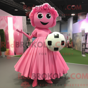 Pink Soccer Ball mascot...