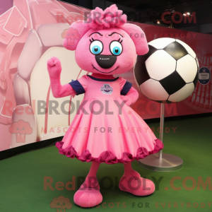 Pink Soccer Ball mascot...