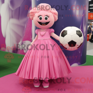 Pink Soccer Ball mascot...
