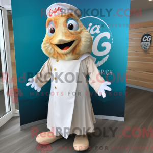 Cream Fish And Chips maskot...