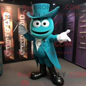 Teal Knife Thrower mascot...