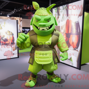 Lime Green Samurai mascotte...