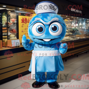 Blue Sushi mascot costume...
