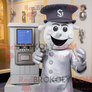 Sølv Phone maskot kostyme...