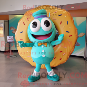 Teal Donut mascot costume...
