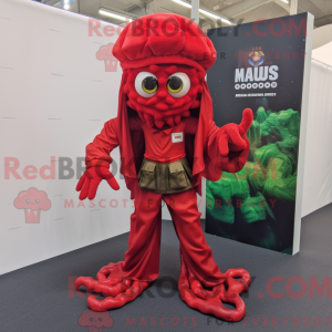 Rød Medusa maskot kostume...