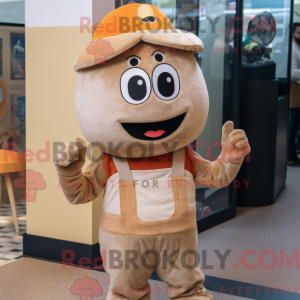 Tan Moussaka mascot costume...
