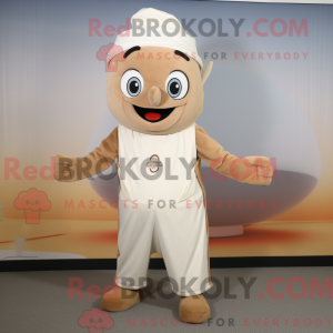 Tan Moussaka mascot costume...