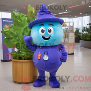 Blue Turnip mascot costume...