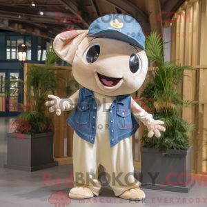 Beige Stingray mascot...