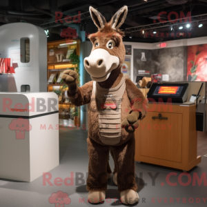 Brown Donkey mascot costume...