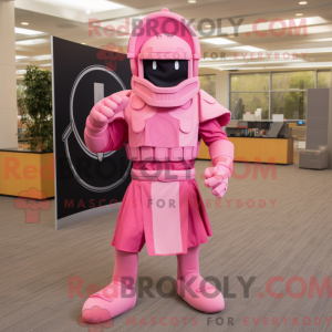 Pink Spartan Soldier mascot...