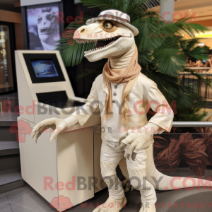 Cream Velociraptor mascot...