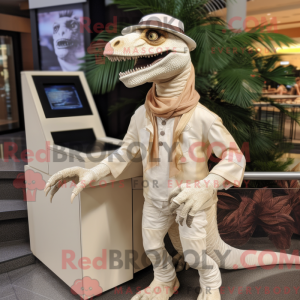 Creme Velociraptor maskot...