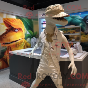 Cream Velociraptor mascot...