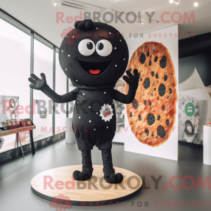 Máscara de pizza preta com...