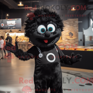 Black Pizza mascot costume...