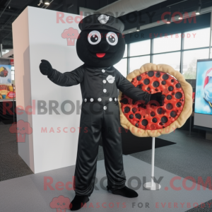 Máscara de pizza preta com...